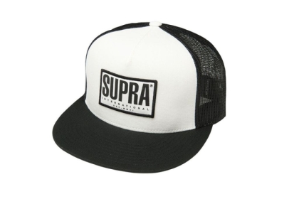 Supra TRI-BLOCK TRUCKER Hats White/Black | AU-75938